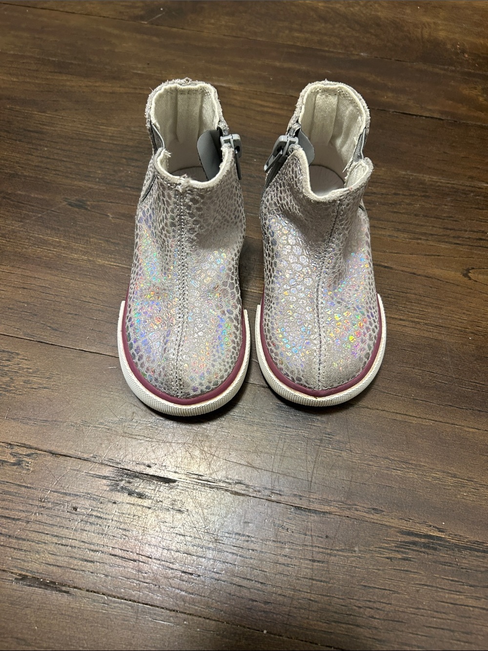 See Kai Run Kids Sparkle Zip Ankle Boots - Iridescent Pink size 7